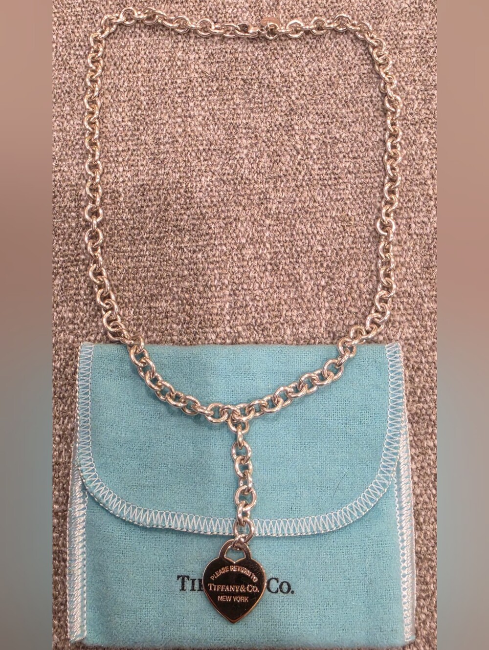 Tiffany & Co. Rubedo Sterling Silver Return to Tiffany Heart Tag Lariat Necklace